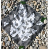 Bielo-čierny list šatka hodvábna 55x55 cm